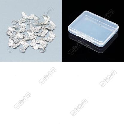 5Stück 925 Sterling Silber Anhänger, mit 925 Stempel, mit Sprungring, Schmetterling Charme