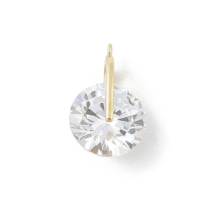 Вращающиеся латунные подвески из кубического циркония с микропаве, без кадмия, без никеля и без свинца, реальный 18 k позолоченный