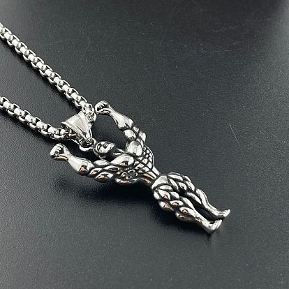 Стильные мужские подвески-ожерелья унисекс из нержавеющей стали для мускулистых мужчин