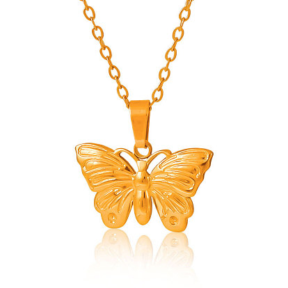 304 женские ожерелья с подвесками-бабочками из нержавеющей стали