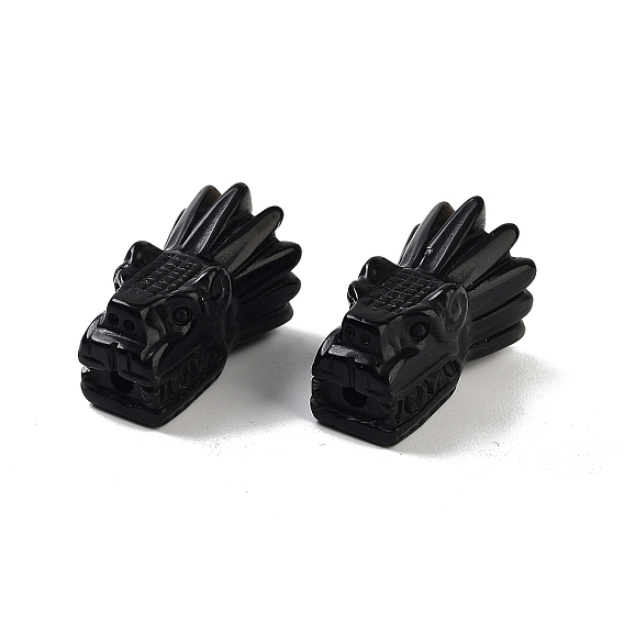 Природные обсидиана бусы, голова дракона