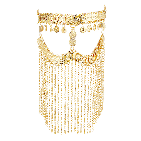 1Pc Alloy Coin Tassel Masquerade Masks, Party Decor