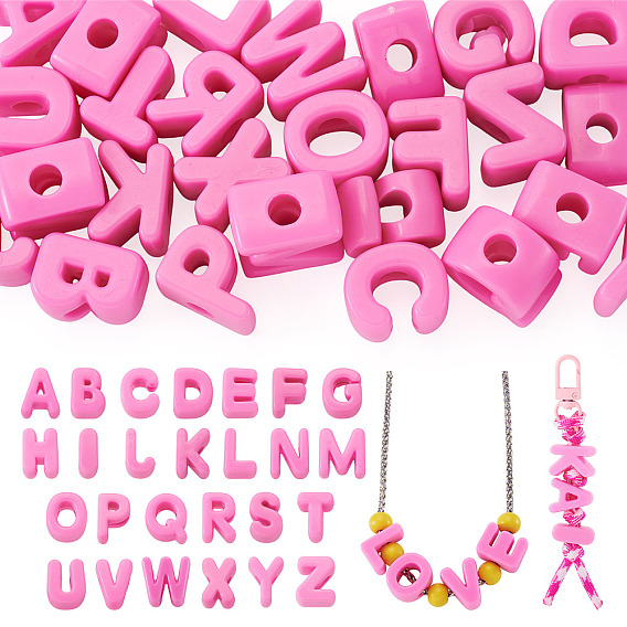 26 шт 26 стили акриловые европейские бусины, бусины с большим отверстием, розовые