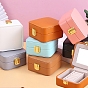 Imitation Leather Jewelry Boxes, with Velvet and Mirror Inside, for Rings, Necklaces, Earrings, Rings Storage, Square