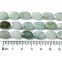 Natural Myanmar Jadeite Beads Strands, Faceted, Flat Oval