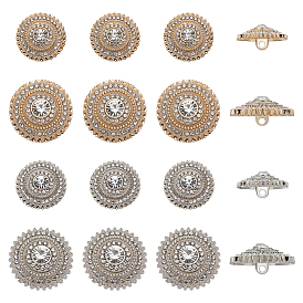 16 шт. 4 стили 1 пуговицы из сплава со стразами и отверстиями, полукруглый