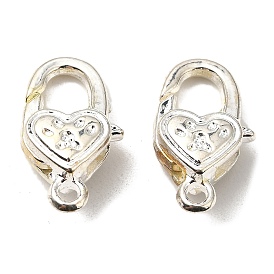 Tibetan Style Alloy Lobster Claw Clasps, Heart, Cadmium Free & Lead Free