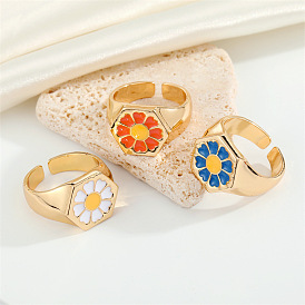Minimalist Daisy Ring Adjustable Alloy Flower Jewelry Trendy Accessory