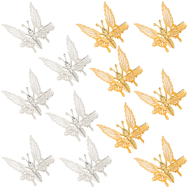 12шт. 2 цветные заколки-крокодилы из сплава для женщин, бабочка