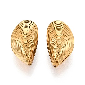 304 серьги-кольца в форме ракушки из нержавеющей стали, ионное покрытие (ip)