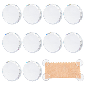 10шт. стеклянная подставка для палитры для маникюра, клеевая подушечка, плоско-круглые