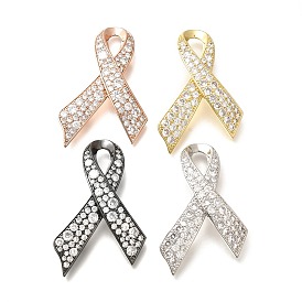 Броши из шелковой ленты с микропаве из латуни и прозрачными кубическими цирконами, долговечный, без кадмия и без свинца