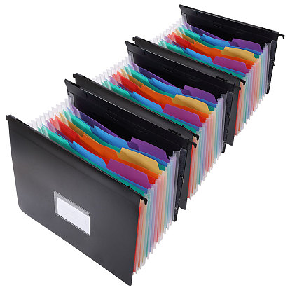 Rectangle 13 Compartments PP Plastic Hanging File Folders