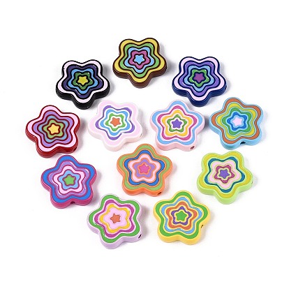 Непрозрачные акриловые эмалированные бусины, цветок