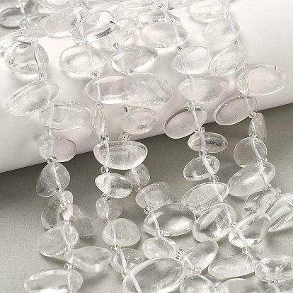 Природных кристаллов кварца бисер нитей, горного хрусталя, слеза, Топ пробуренной, с бисером