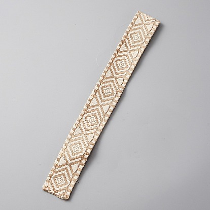 Rhombus Pattern Polyester Woven Belt Ornament Accessories, for Costume, Cowboy Hat, Bend Brim Fedora Hat Decoration