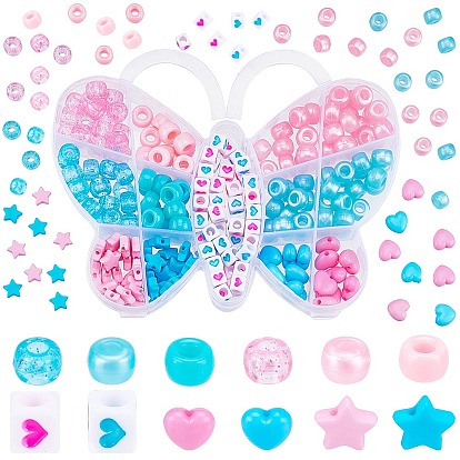 Набор для самостоятельного изготовления браслета из бисера карамельного цвета, включая прозрачные и непрозрачные акриловые бусины, пластиковые перламутровые бусы