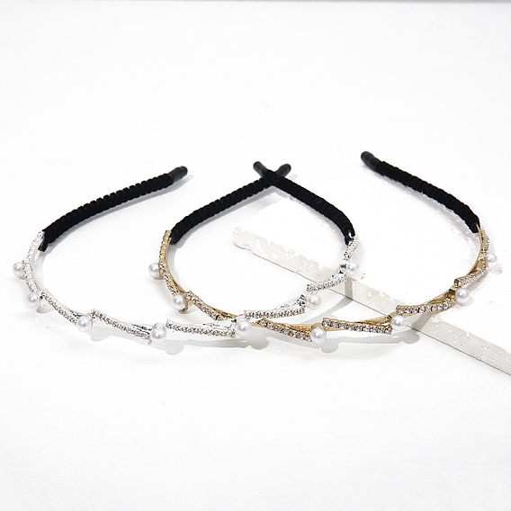 Свадебные ленты для волос, со стеклянными стразами для женщин и девочек