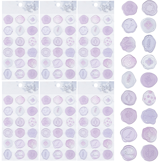 Полупрозрачные самоклеящиеся наклейки из ПВХ, наклейки с имитацией сургучной печати, для запечатывания конвертов, смешанные узоры