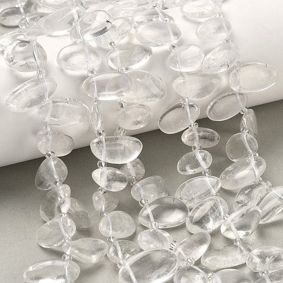 Природных кристаллов кварца бисер нитей, горного хрусталя, слеза, Топ пробуренной, с бисером