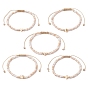 Glass & Brass Beads Braided Bead Bracelets, Adjustable Nylon Thread Bracelets for Women, Star/Moon/Cross/ Crown/Heart