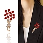 Flower Enamel & Cubic Zirconia Pins, Alloy Brooches for Girl Women Gift