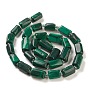 Natural Malachite Beads Strands, with Seed Beads, Faceted, Column