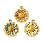 304 нержавеющей стальной эмали подвески, цветочный шарм, ионное покрытие (ip), реальный 18 k позолоченный