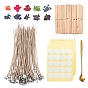 Candle Making Kits, with Candle Wick, Birch Wood Craft Sticks, Wax Dye Paints, Double-faced Self-adhesive Paper Stickers and Sakura Shape 410 Stainless Steel Spoons