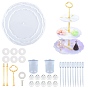 Silicone Molds, Resin Casting Molds, For UV Resin, Epoxy Resin Jewelry Making, Flat Round Tray, with DIY 3-Layer Metal Stand Holder, Disposable Plastic Transfer Pipettes