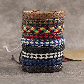 Bracelet coloré en corde rouge tressé fait à la main - bracelet artisanal pour enfants et adultes