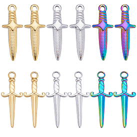 24 шт. 6 стили 201 и 304 подвески из нержавеющей стали, меч прелести