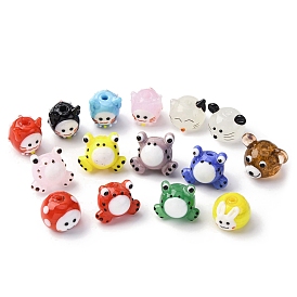 Милые бусины ручной работы в технике лэмпворк, разнообразные