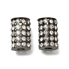 Латунные бусины со стразами , без свинца и без кадмия, стойки покрытие, колонка