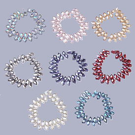 Electroplate Glass Beads Strands, Rhombus