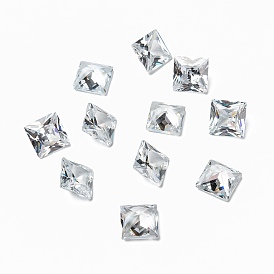 Квадратной формы кубического циркония отметил обратно кабошоны, граненые