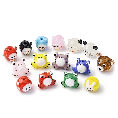 Милые бусины ручной работы в технике лэмпворк, разнообразные