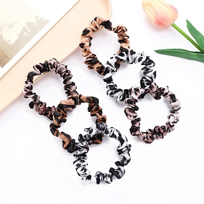 6шт тканевые резинки для волос, резинки для волос для женщин девочек, рисунок для леопарда