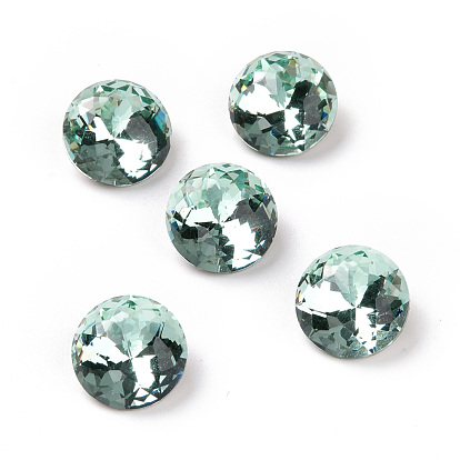 K 9 cabujones de diamantes de imitación de cristal, espalda y espalda planas, plano y redondo
