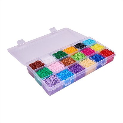 DIY Tube Fuse Beads Kits, with Plastic Beading Tweezers, Square ABC Plastic Pegboards and Ironing Paper