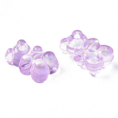 Transparent Acrylic Beads, Glitter Powder, Bear