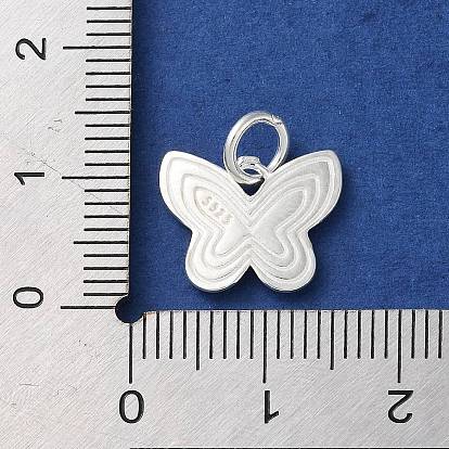 925 Sterling Silver Butterfly/Dragonfly Charms, with Jump Rings, Silver Color