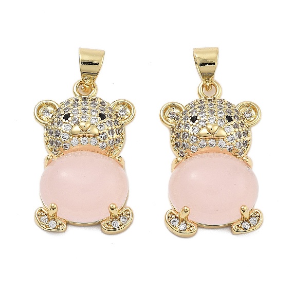 Покрытие стойки латунь микропаве прозрачные подвески из кубического циркония, подвески-медведи с синтетическими драгоценными камнями, долговечный, без кадмия и без свинца
