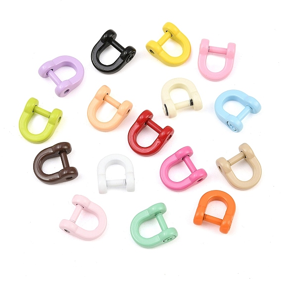 Spray Paint Alloy Detachable Horseshoe D-Ring, Craft Hardware for Purse Strap