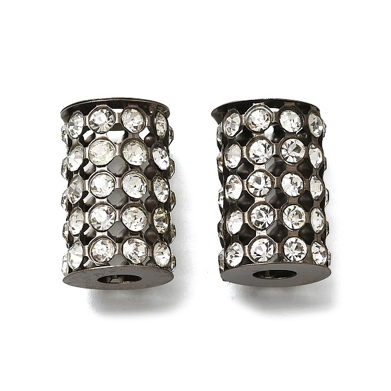 Латунные бусины со стразами , без свинца и без кадмия, стойки покрытие, колонка