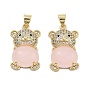 Покрытие стойки латунь микропаве прозрачные подвески из кубического циркония, подвески-медведи с синтетическими драгоценными камнями, долговечный, без кадмия и без свинца