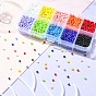 100G 10 Style Glass Seed Beads, Round, Opaque Colours & Baking Paint, Small Craft Beads for DIY Jewelry Making