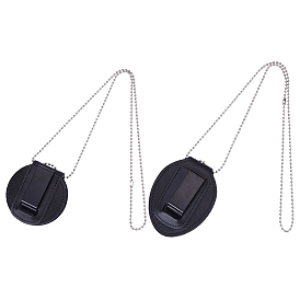 2шт. 2 варианты держателя для бейджа из искусственной кожи, с шариковой цепью железной