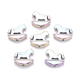 Непрозрачные акриловые бусины с УФ-покрытием, радужный, игрушечный конь-качалка