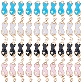 88 шт 4 цвета сплава эмалевые подвески, без кадмия и без свинца, кот с подвесками в виде сердечек